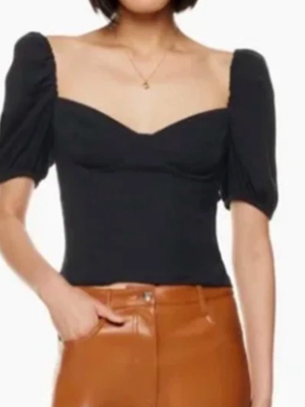 Aritzia Wilfred Novella Black Short Sleeve Top sz Med